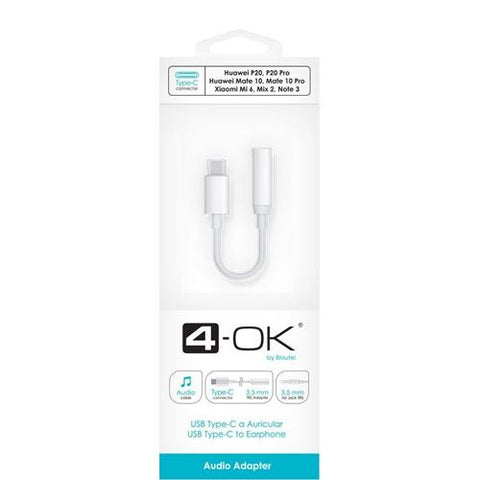 Adaptador 4-OK Aúdio Stereo a USB Tipo C