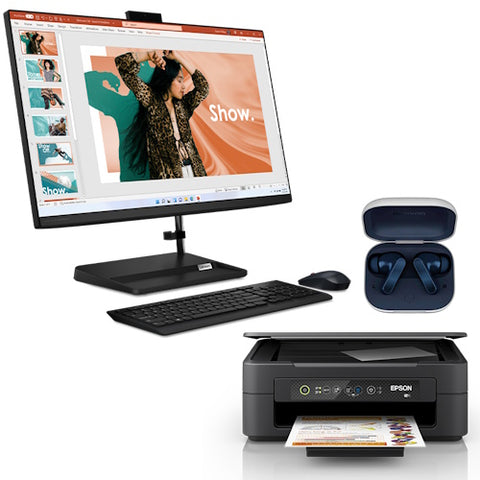 Pack Desktop All In One Lenovo IdeaCentre 3 27ALC6-241 | AMD Ryzen™ 5 7430U | 16GB | 512GB SSD + Auriculares + Impressora