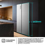 Frigorífico Americano Hisense RS677N4BIE | 178,6x91x64,3 cm | 519L | E | iNOX